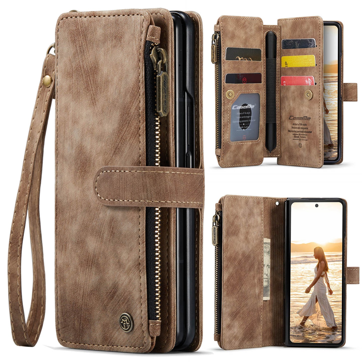 CASEME Multi-card Hand Strap Galaxy Z Fold6 Leather Case