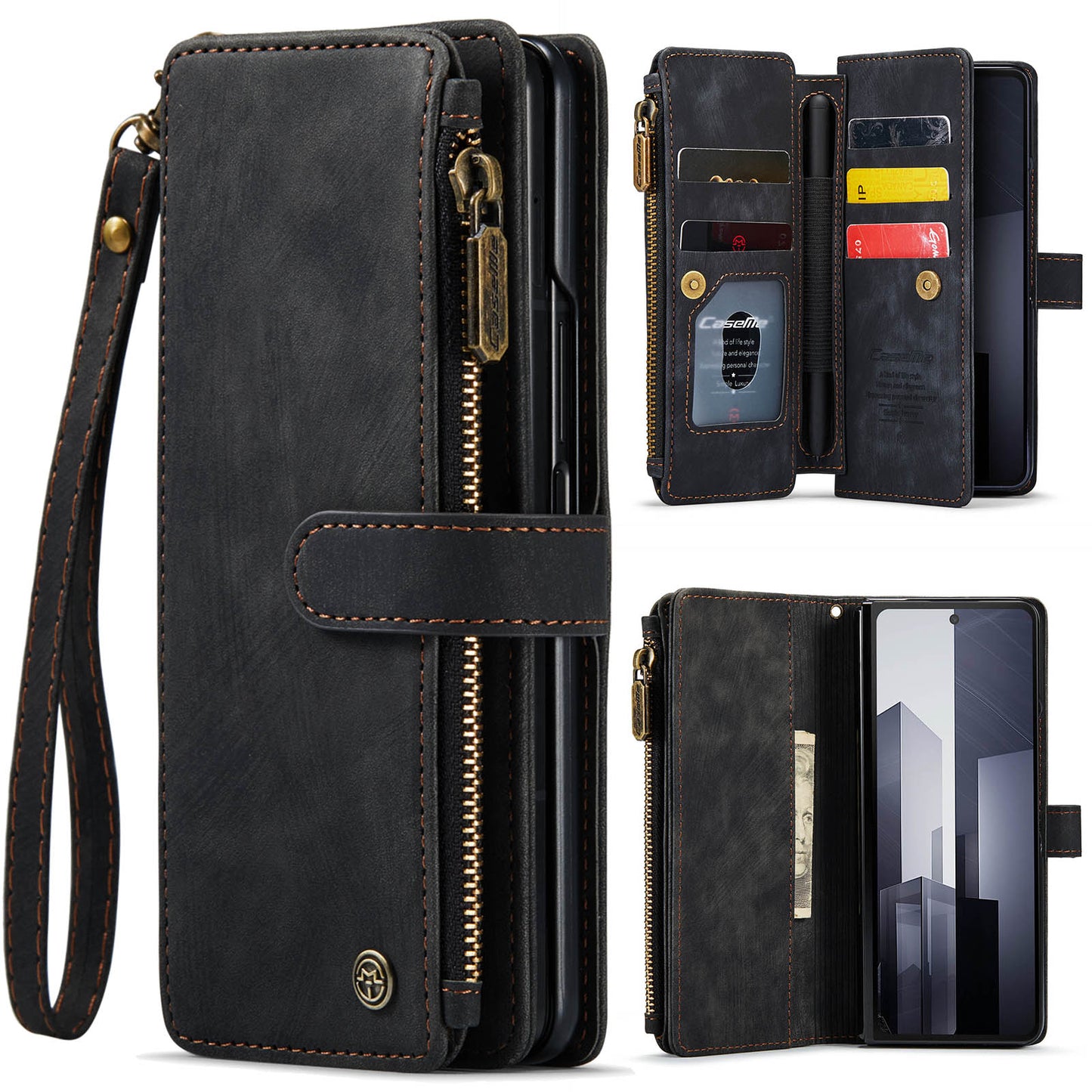 CASEME Multi-card Hand Strap Galaxy Z Fold6 Leather Case