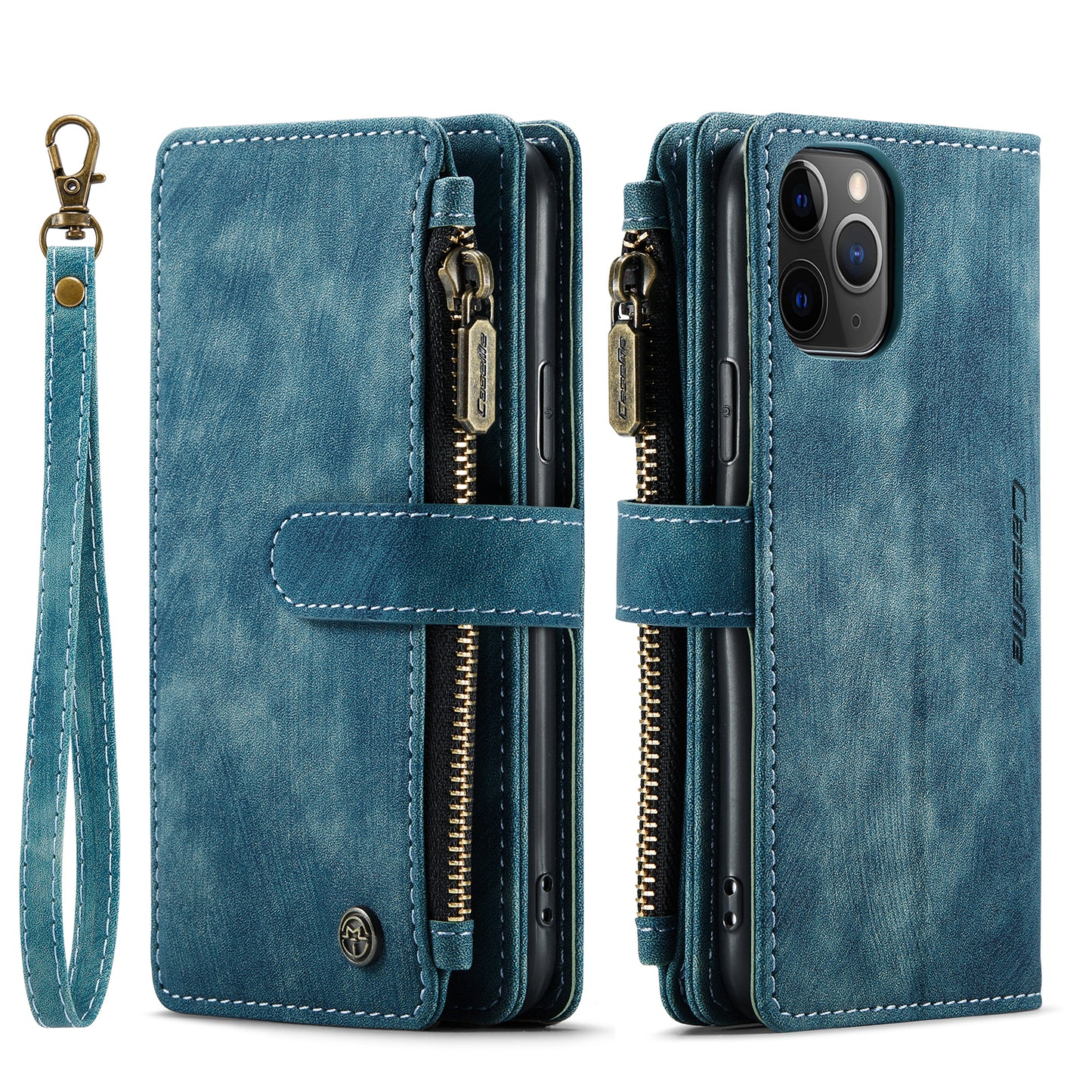 CASEME Multi-card Hand Strap iPhone 11 Pro Leather Case