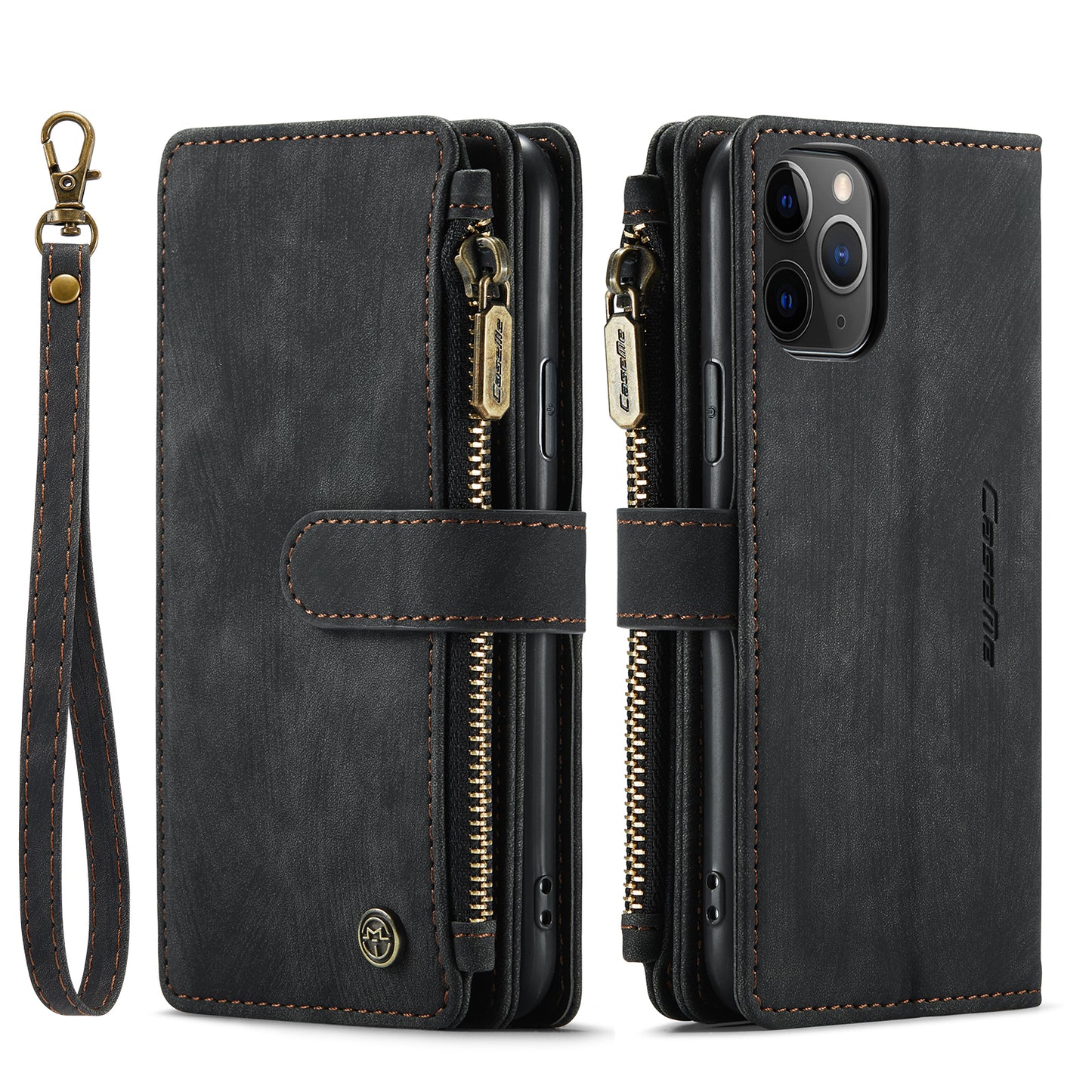 CASEME Multi-card Hand Strap iPhone 11 Pro Leather Case