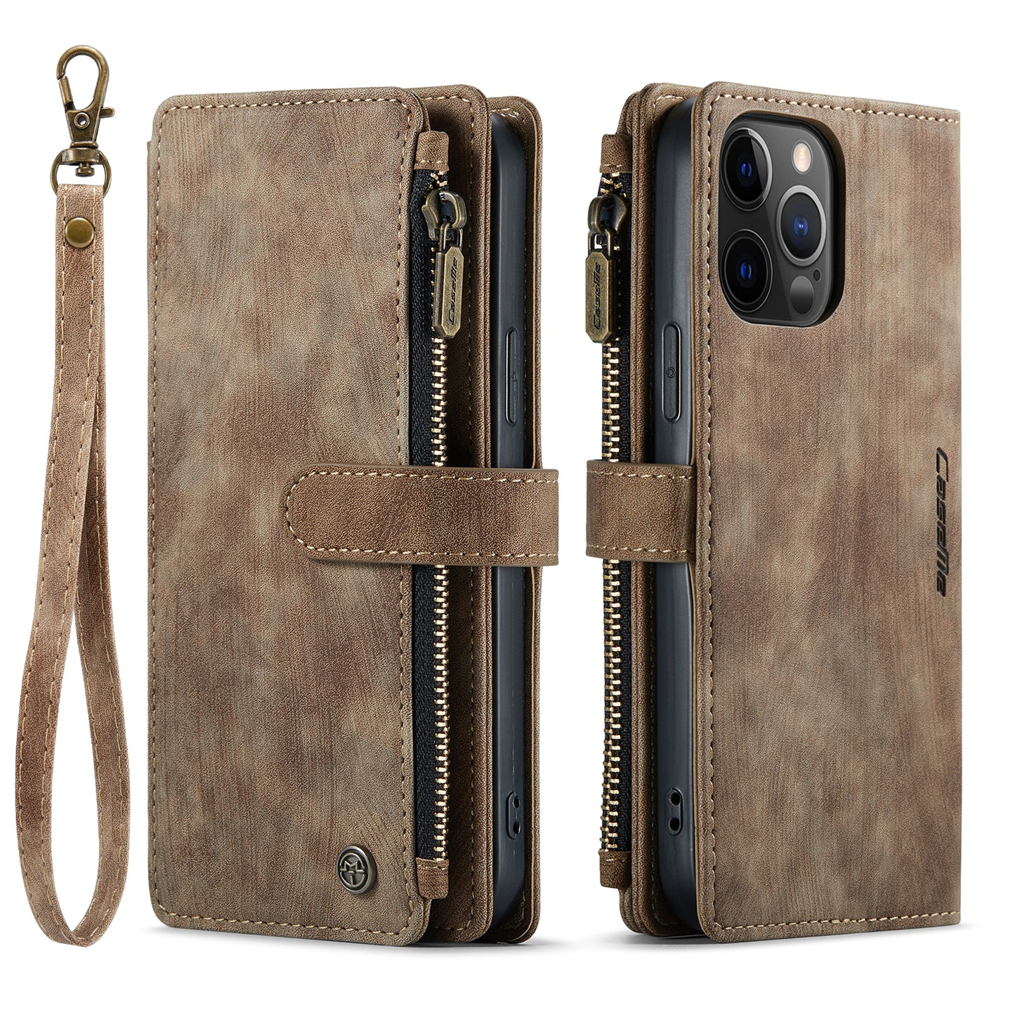 CASEME Multi-card Hand Strap iPhone 12 Pro Max Leather Case