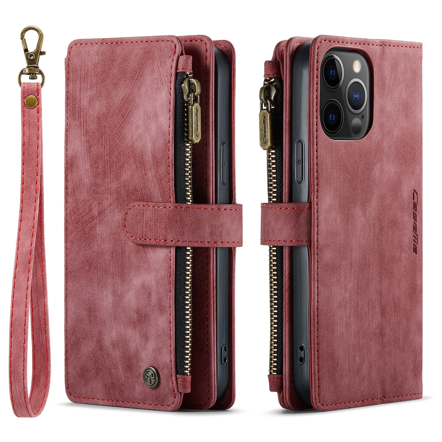 CASEME Multi-card Hand Strap iPhone 12 Pro Max Leather Case