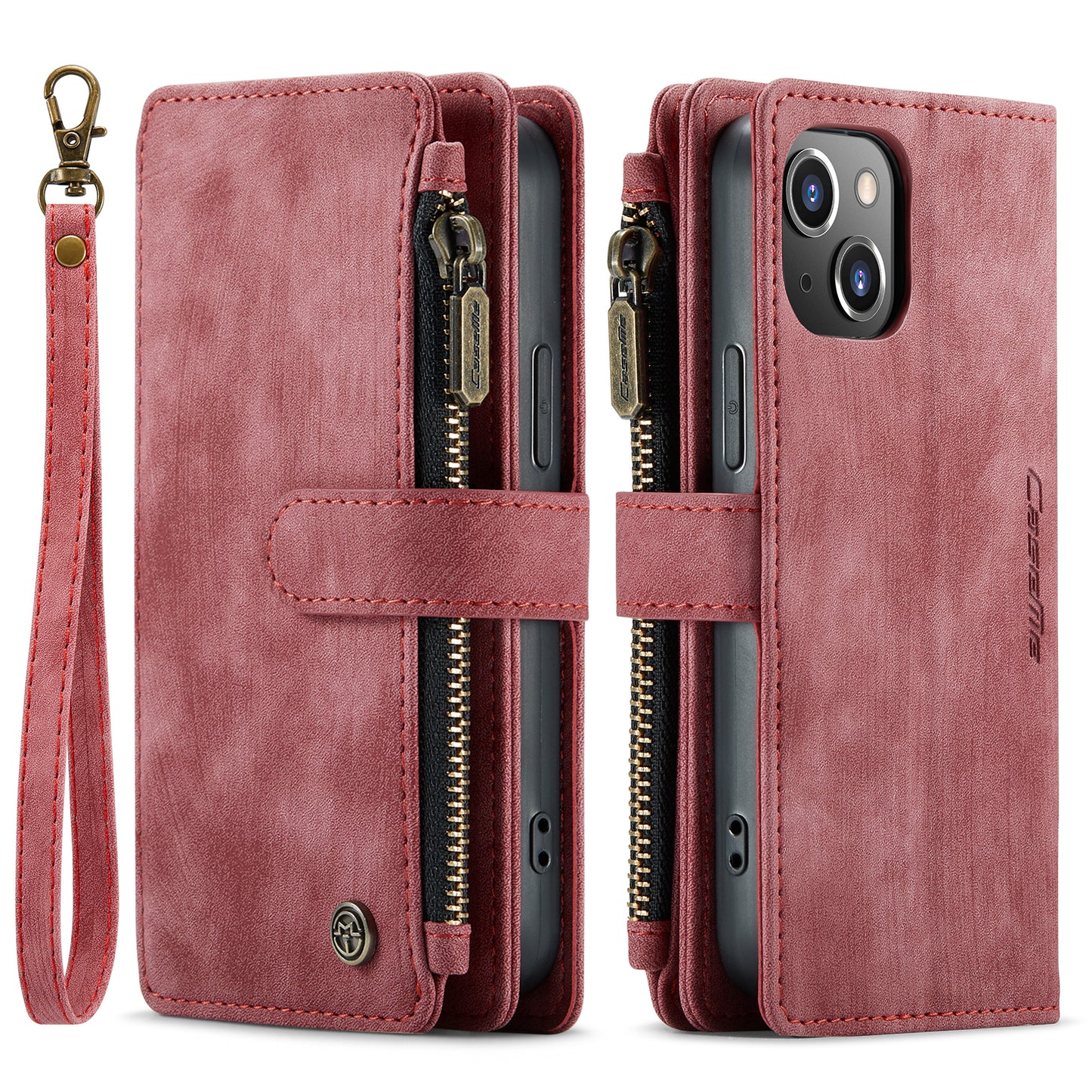 CASEME Multi-card Hand Strap iPhone 13 Mini Leather Case