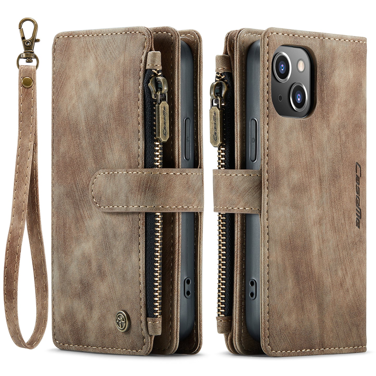 CASEME Multi-card Hand Strap iPhone 13 Mini Leather Case