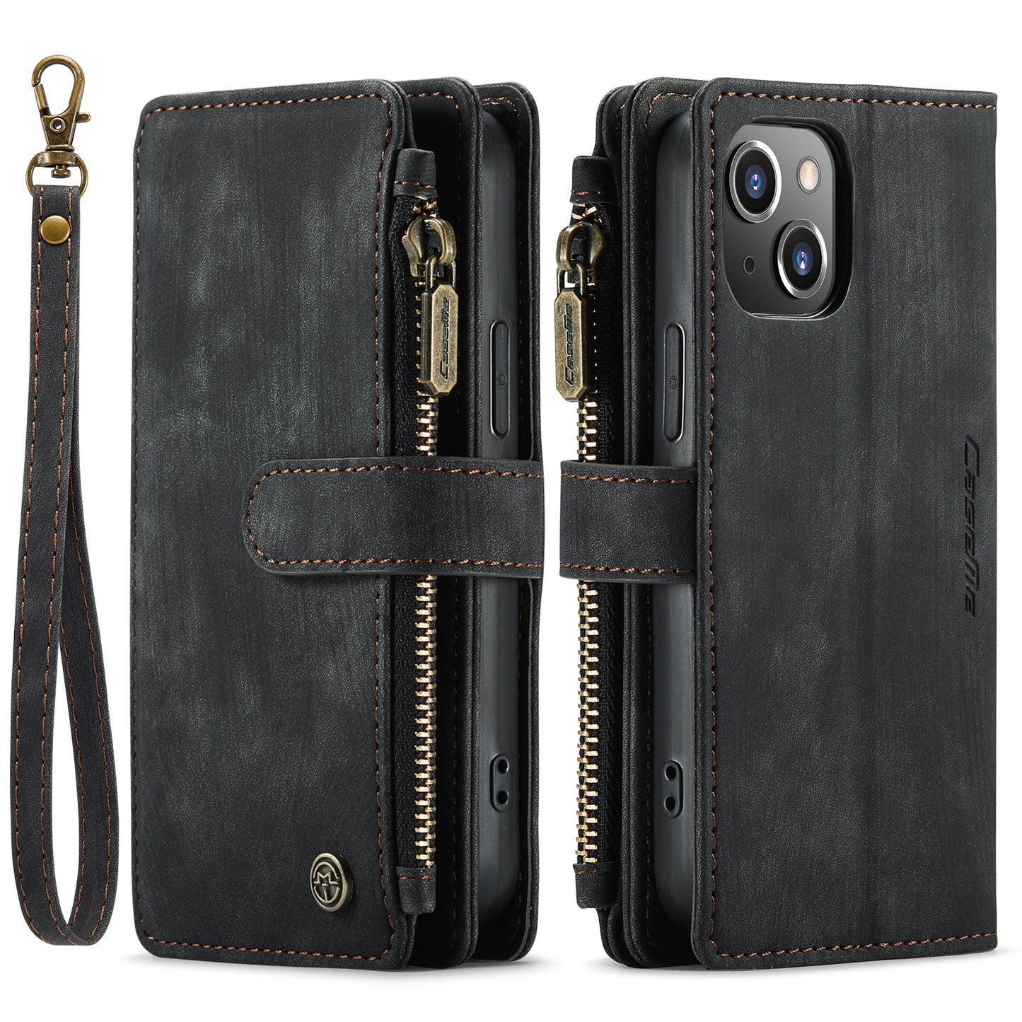 CASEME Multi-card Hand Strap iPhone 13 Mini Leather Case