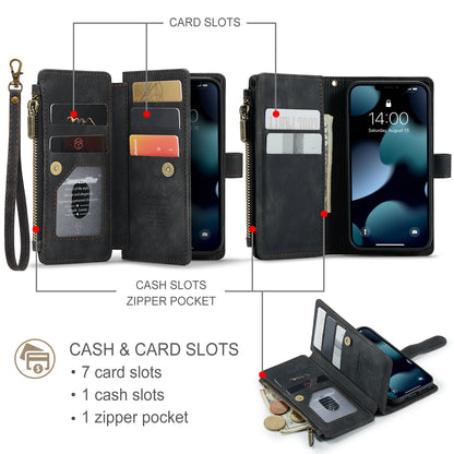 CASEME Multi-card Hand Strap iPhone 13 Mini Leather Case