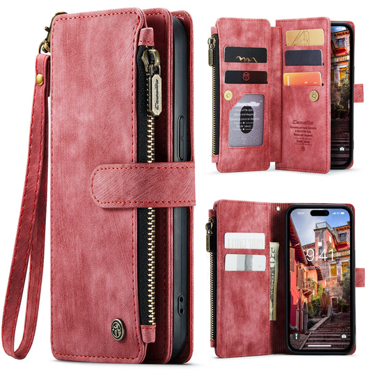 CASEME Multi-card Hand Strap iPhone 14 Pro Leather Case