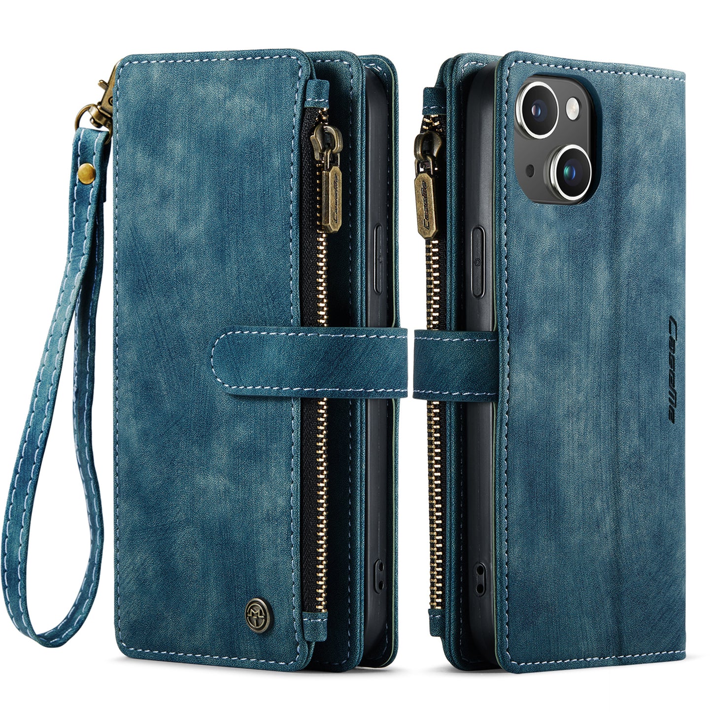 CASEME Multi-card Hand Strap iPhone 15 Plus Leather Case