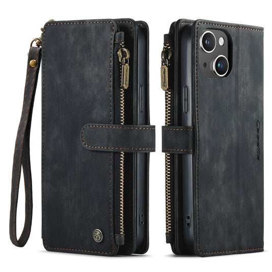 CASEME Multi-card Hand Strap iPhone 15 Plus Leather Case