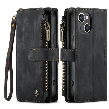 CASEME Multi-card Hand Strap iPhone 15 Leather Case