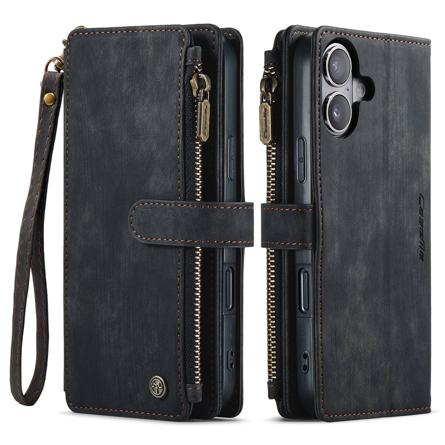 CASEME Multi-card Hand Strap iPhone 16 Plus Leather Case