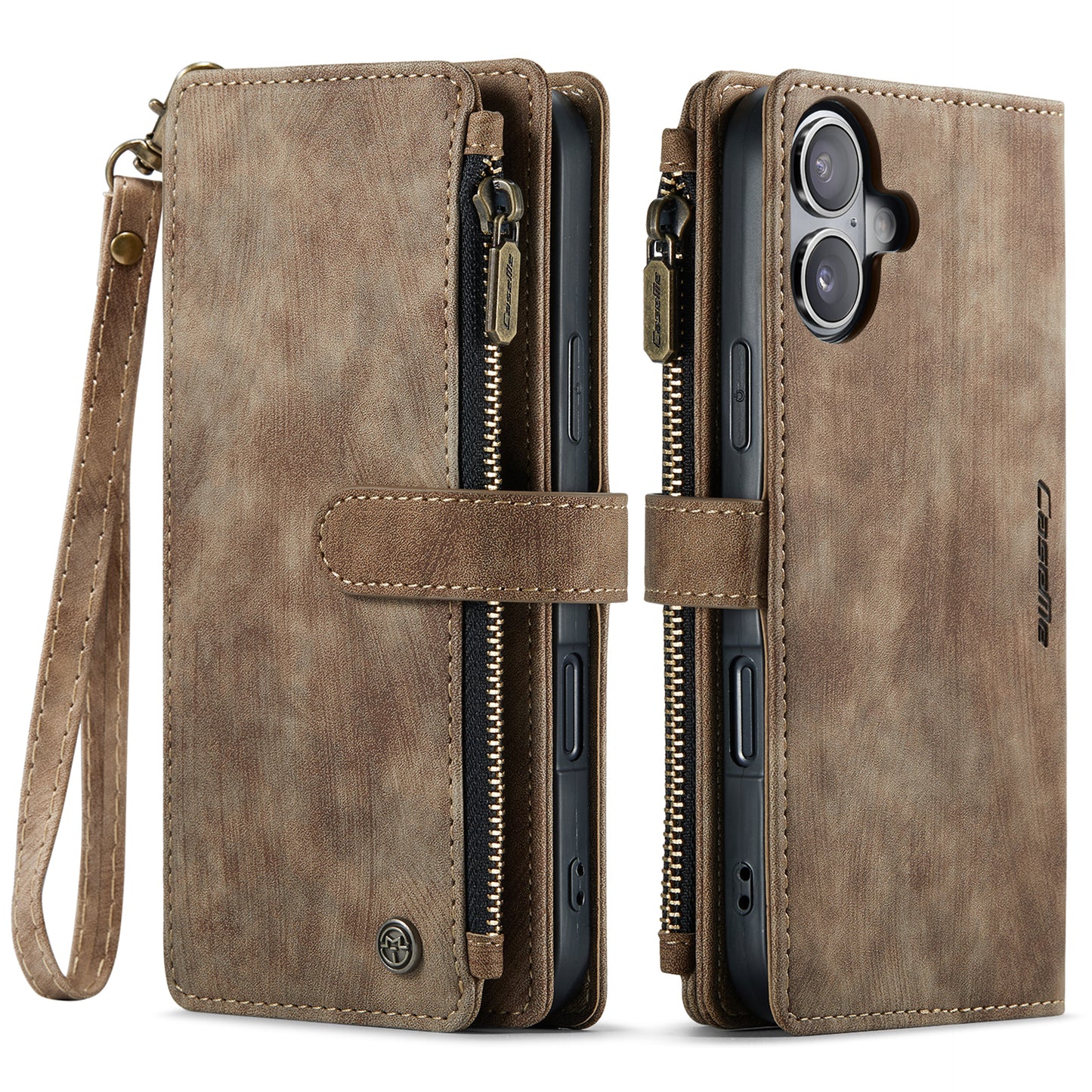 CASEME Multi-card Hand Strap iPhone 16 Plus Leather Case