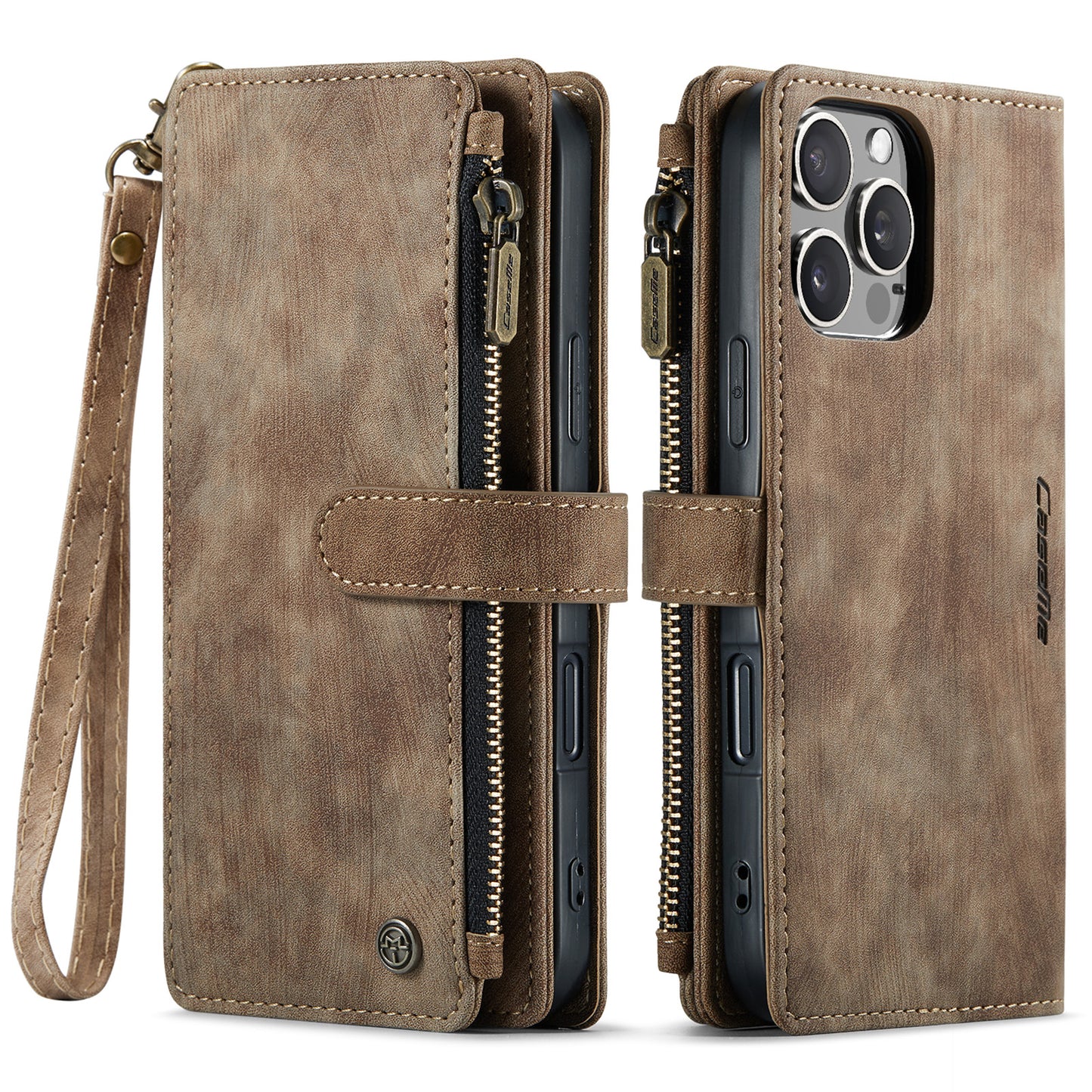 CASEME Multi-card Hand Strap iPhone 16 Pro Max Leather Case