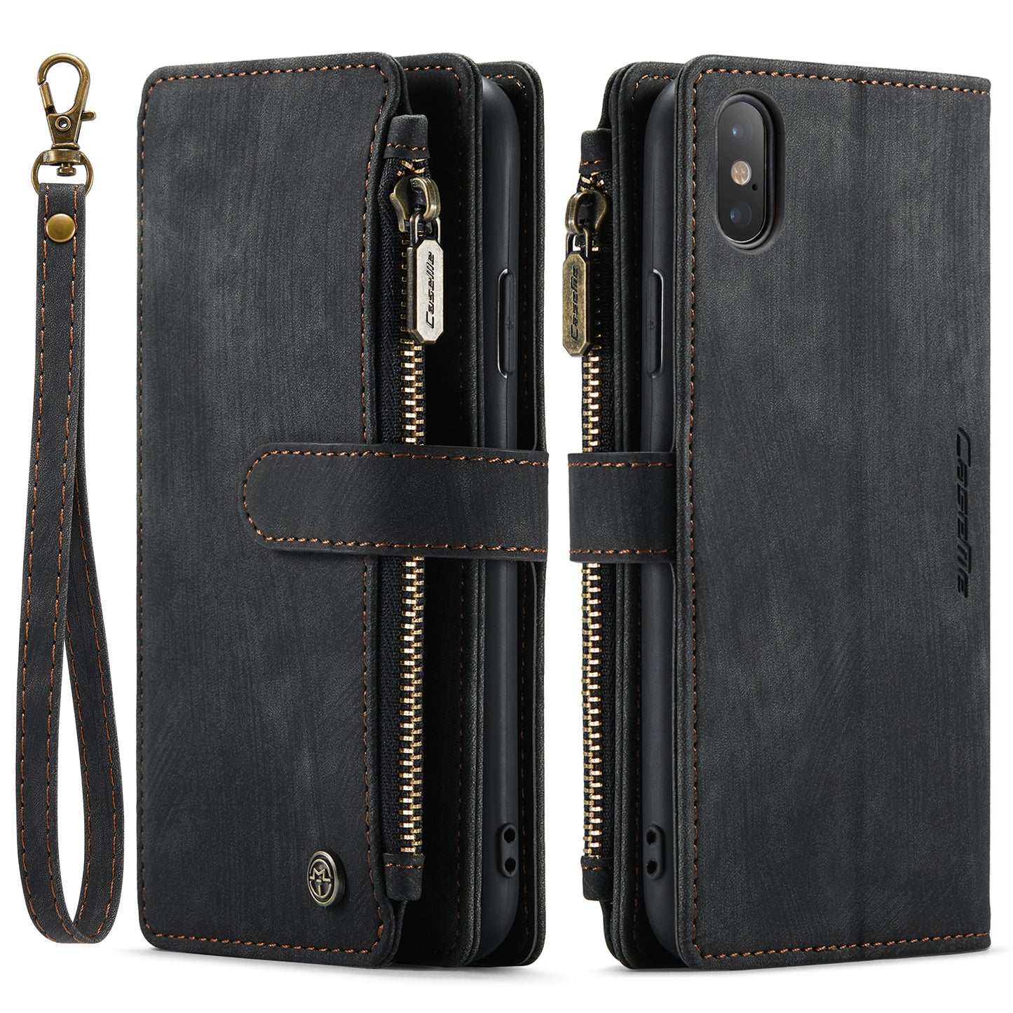 CASEME Multi-card Hand Strap iPhone Xs Max Leather Case