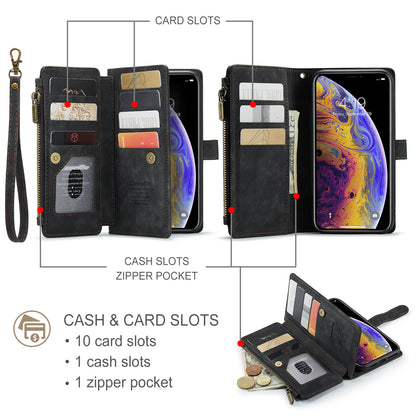 CASEME Multi-card Hand Strap iPhone Xs Max Leather Case