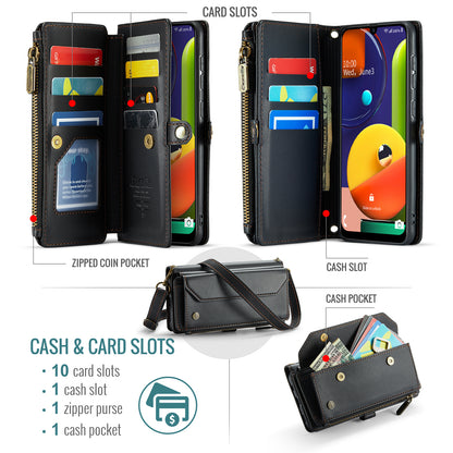 CASEME 3-in-1 Bag Crossbody Galaxy A50s Leather Case