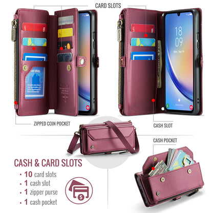 CASEME 3-in-1 Bag Crossbody Galaxy A34 Leather Case