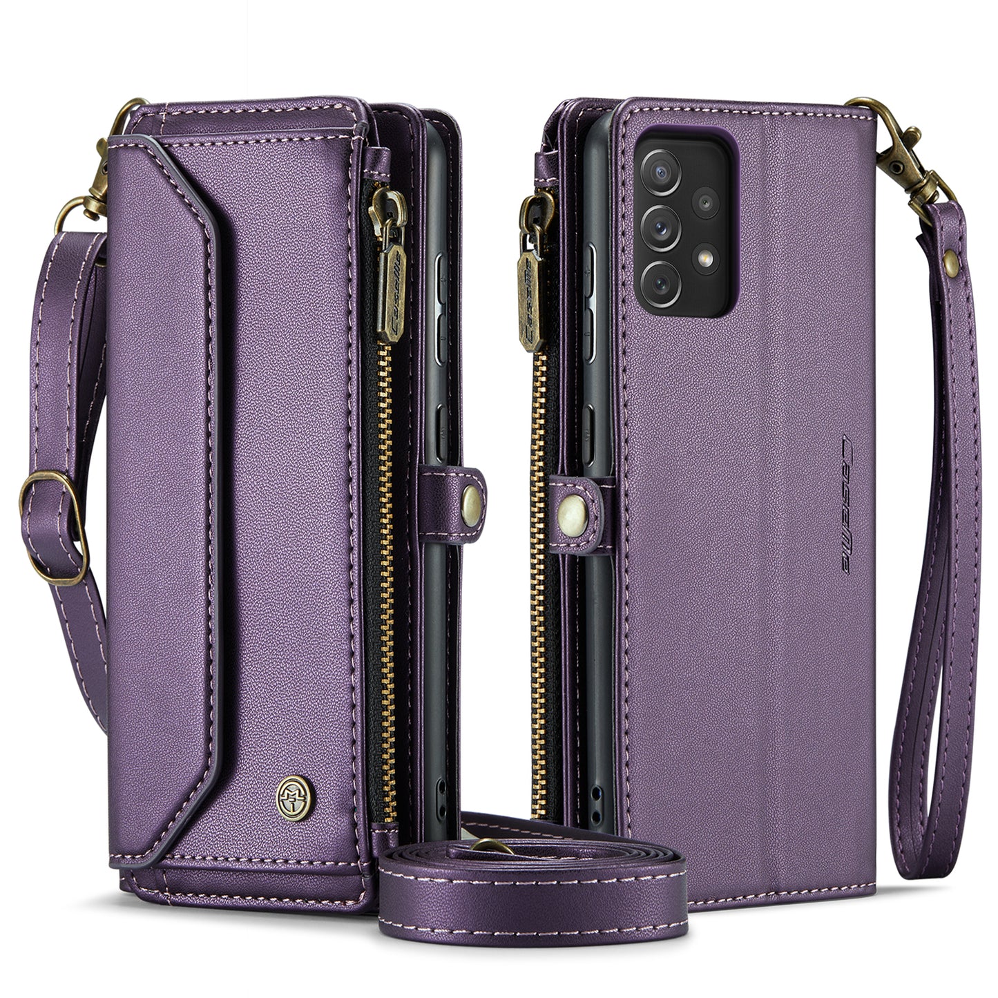 CASEME 3-in-1 Bag Crossbody Galaxy A72 Leather Case