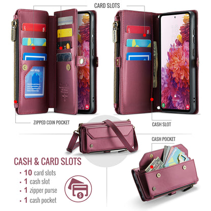 CASEME 3-in-1 Bag Crossbody Galaxy S20 FE Leather Case