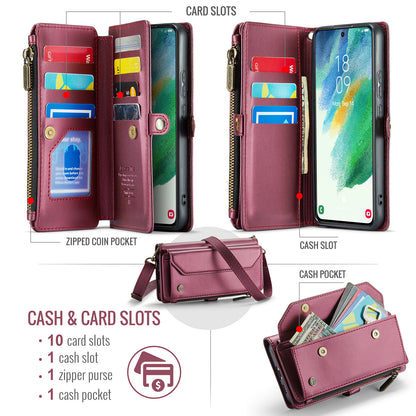 CASEME 3-in-1 Bag Crossbody Galaxy S21 FE Leather Case