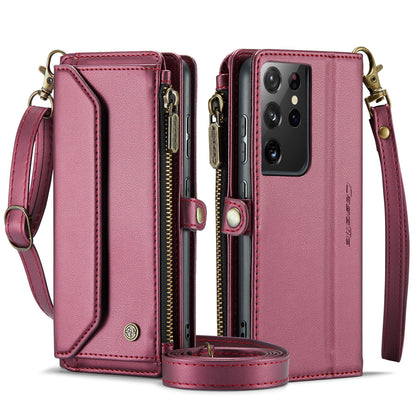 CASEME 3-in-1 Bag Crossbody Galaxy S21 Ultra Leather Case