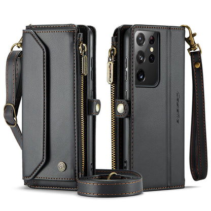 CASEME 3-in-1 Bag Crossbody Galaxy S21 Ultra Leather Case