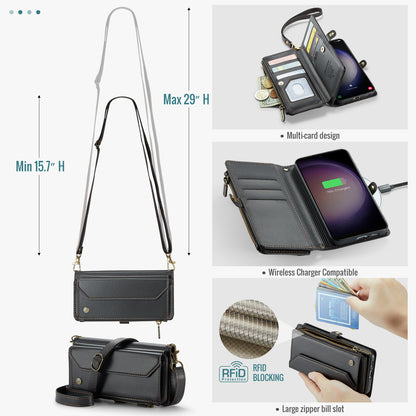 CASEME 3-in-1 Bag Crossbody Galaxy S23+ Leather Case