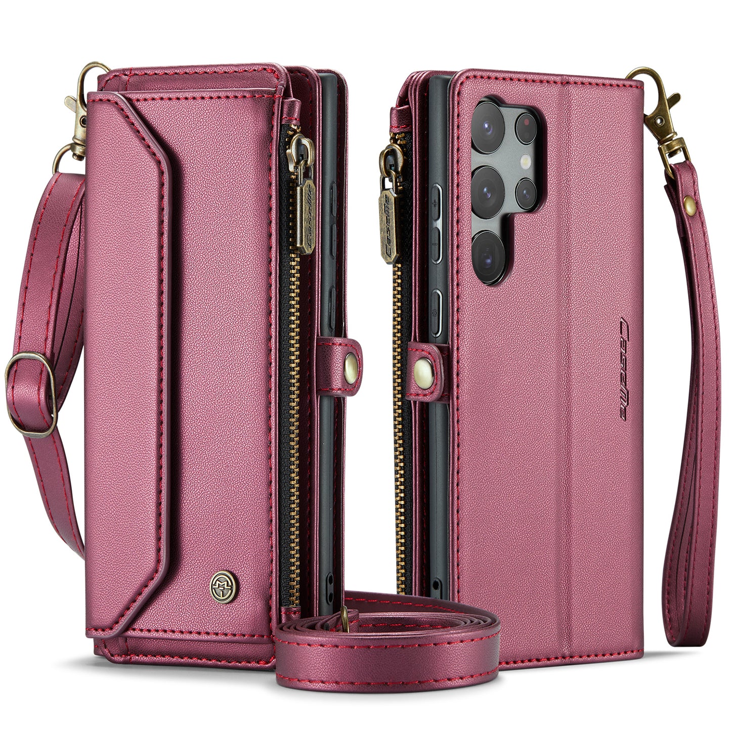 CASEME 3-in-1 Bag Crossbody Galaxy S23 Ultra Leather Case