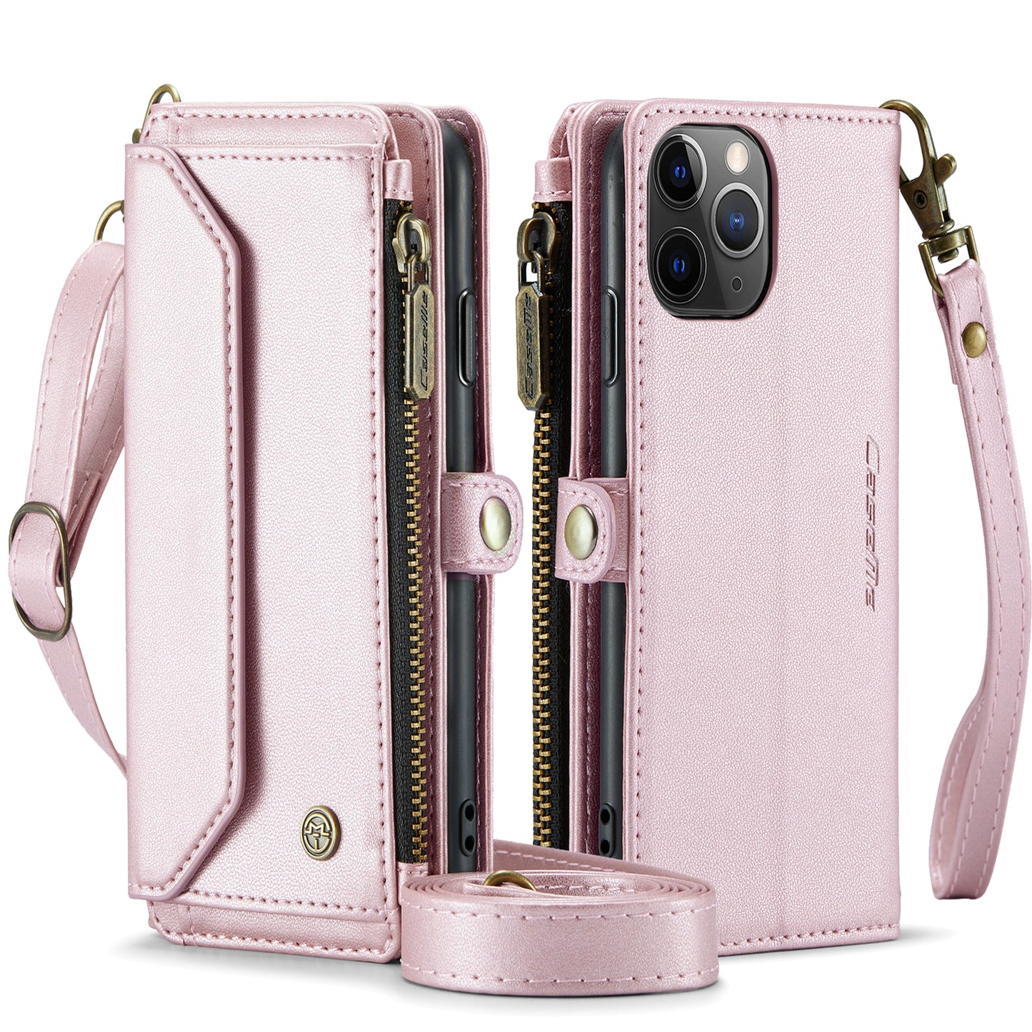 CASEME 3-in-1 Bag Crossbody iPhone 11 Pro Leather Case