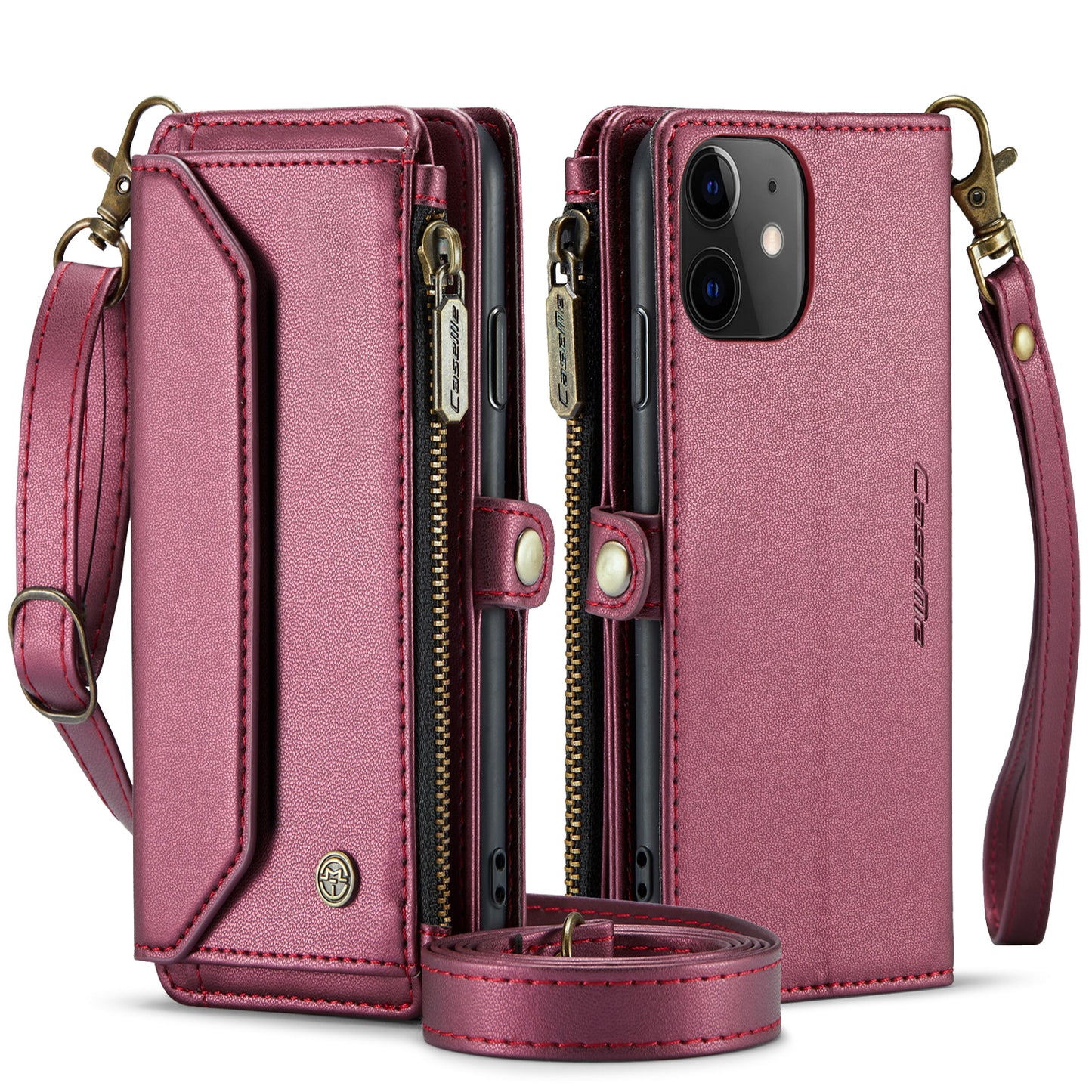 CASEME 3-in-1 Bag Crossbody iPhone 11 Leather Case