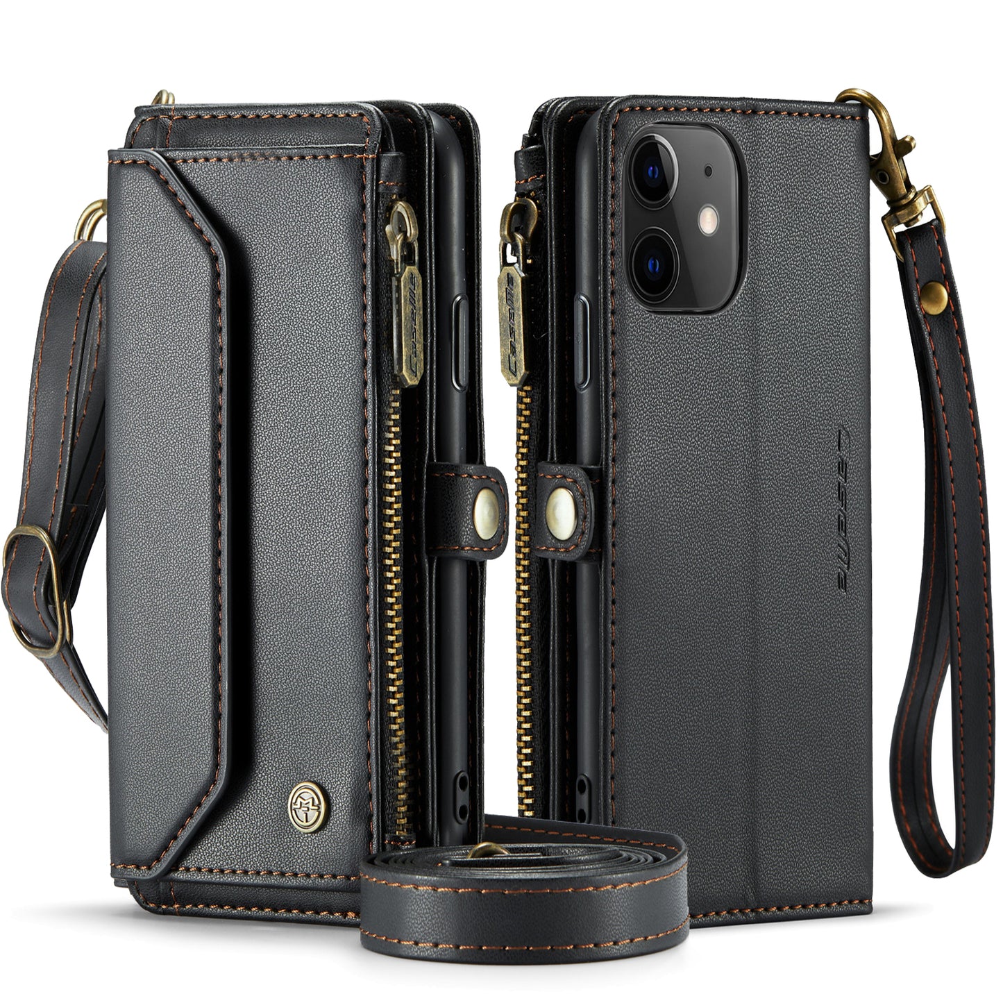 CASEME 3-in-1 Bag Crossbody iPhone 11 Leather Case