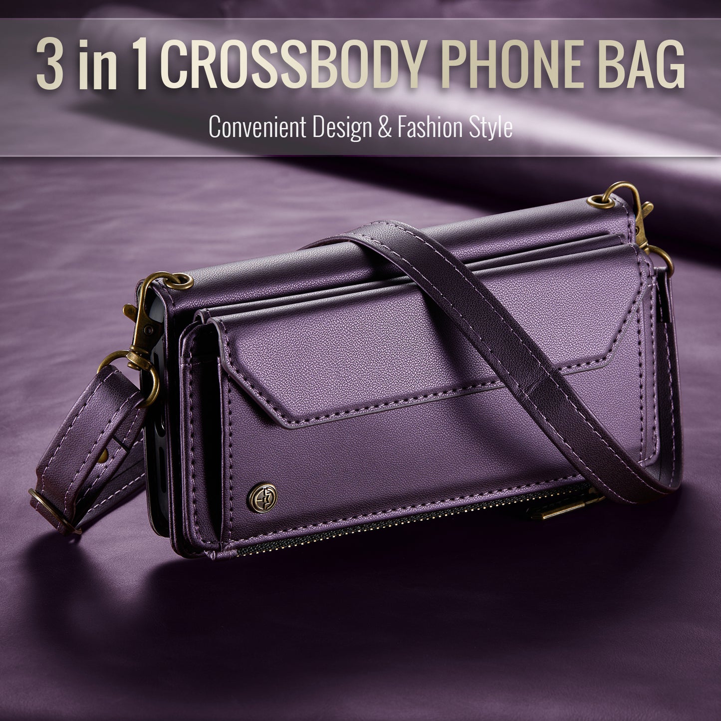 CASEME 3-in-1 Bag Crossbody iPhone 11 Leather Case