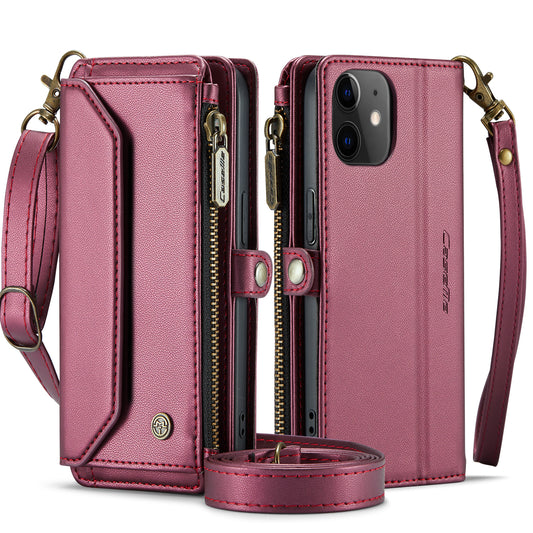 CASEME 3-in-1 Bag Crossbody iPhone 12 Leather Case