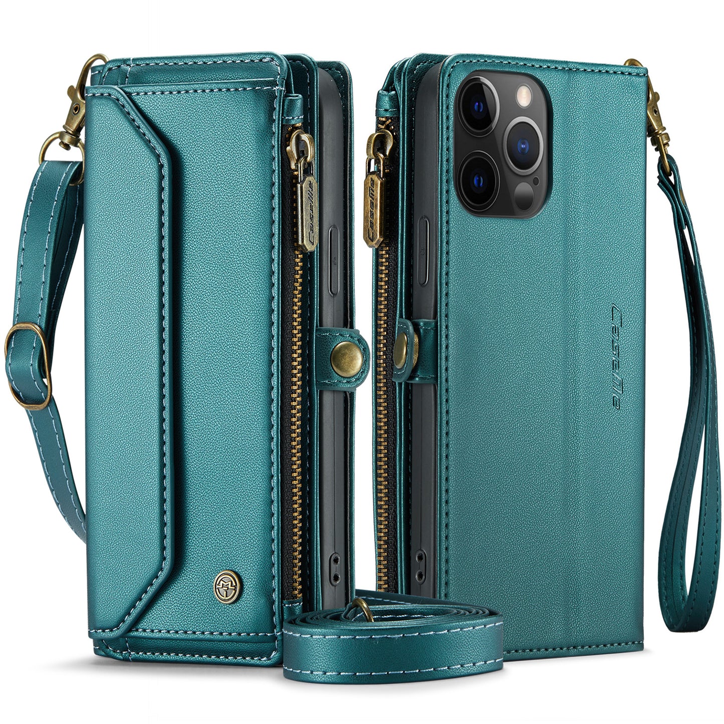 CASEME 3-in-1 Bag Crossbody iPhone 12 Pro Max Leather Case