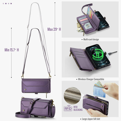 CASEME 3-in-1 Bag Crossbody iPhone 12 Pro Max Leather Case