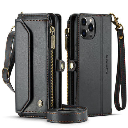 CASEME 3-in-1 Bag Crossbody iPhone 12 Pro Leather Case