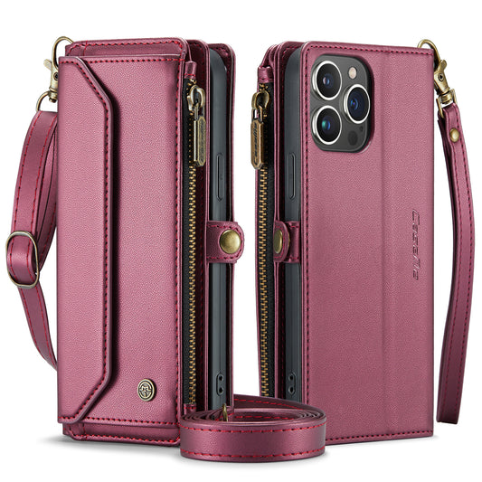 CASEME 3-in-1 Bag Crossbody iPhone 13 Pro Max Leather Case