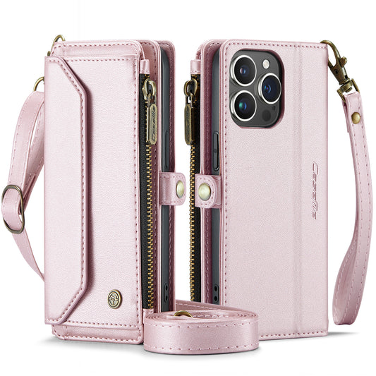 CASEME 3-in-1 Bag Crossbody iPhone 13 Pro Leather Case