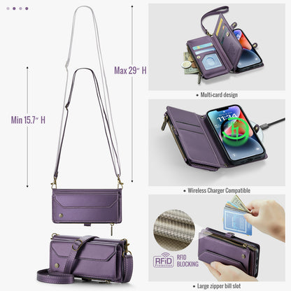 CASEME 3-in-1 Bag Crossbody iPhone 14 Leather Case