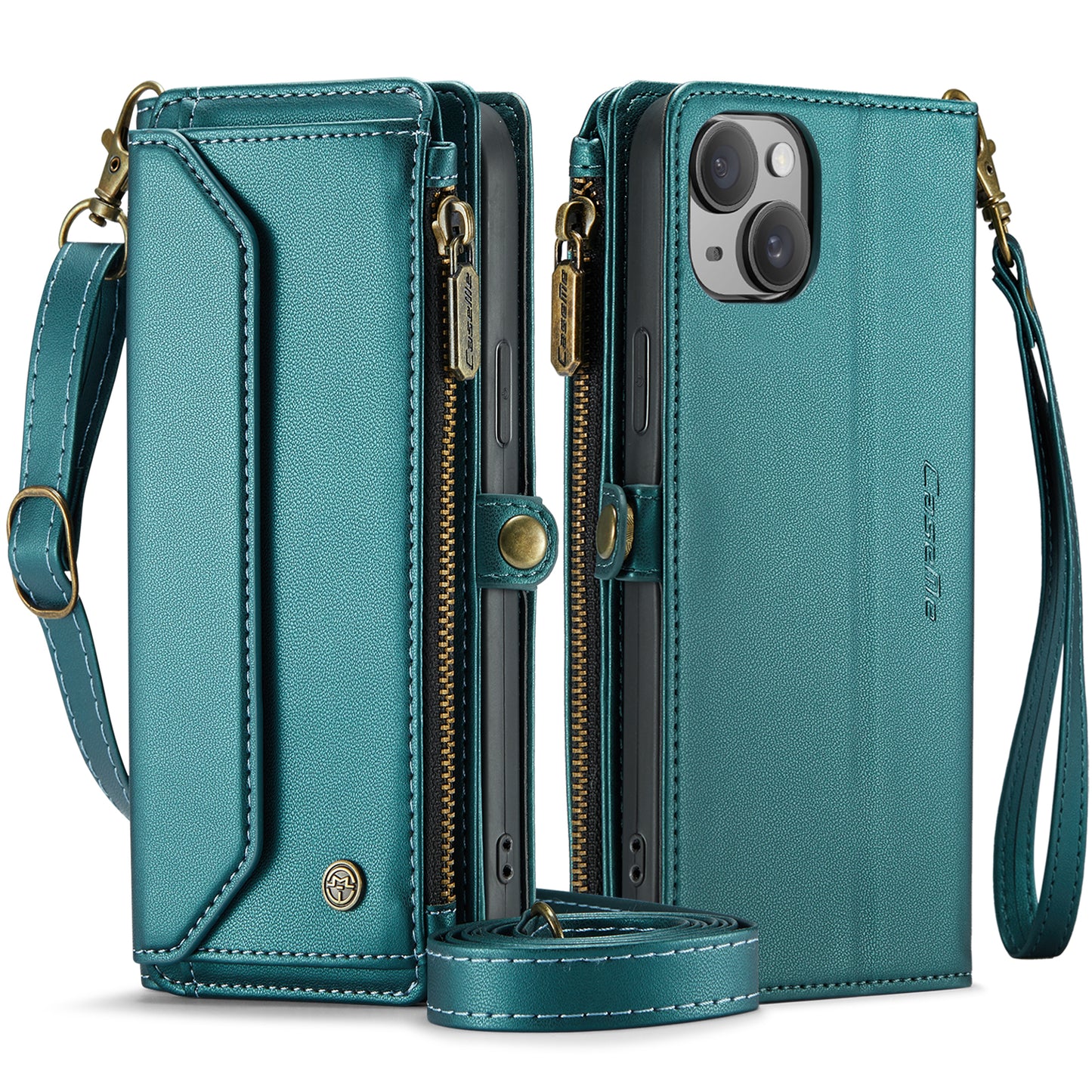 CASEME 3-in-1 Bag Crossbody iPhone 15 Plus Leather Case