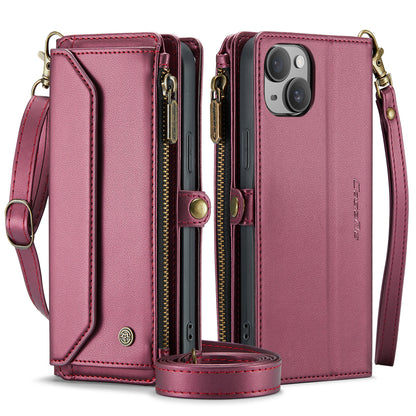 CASEME 3-in-1 Bag Crossbody iPhone 15 Plus Leather Case