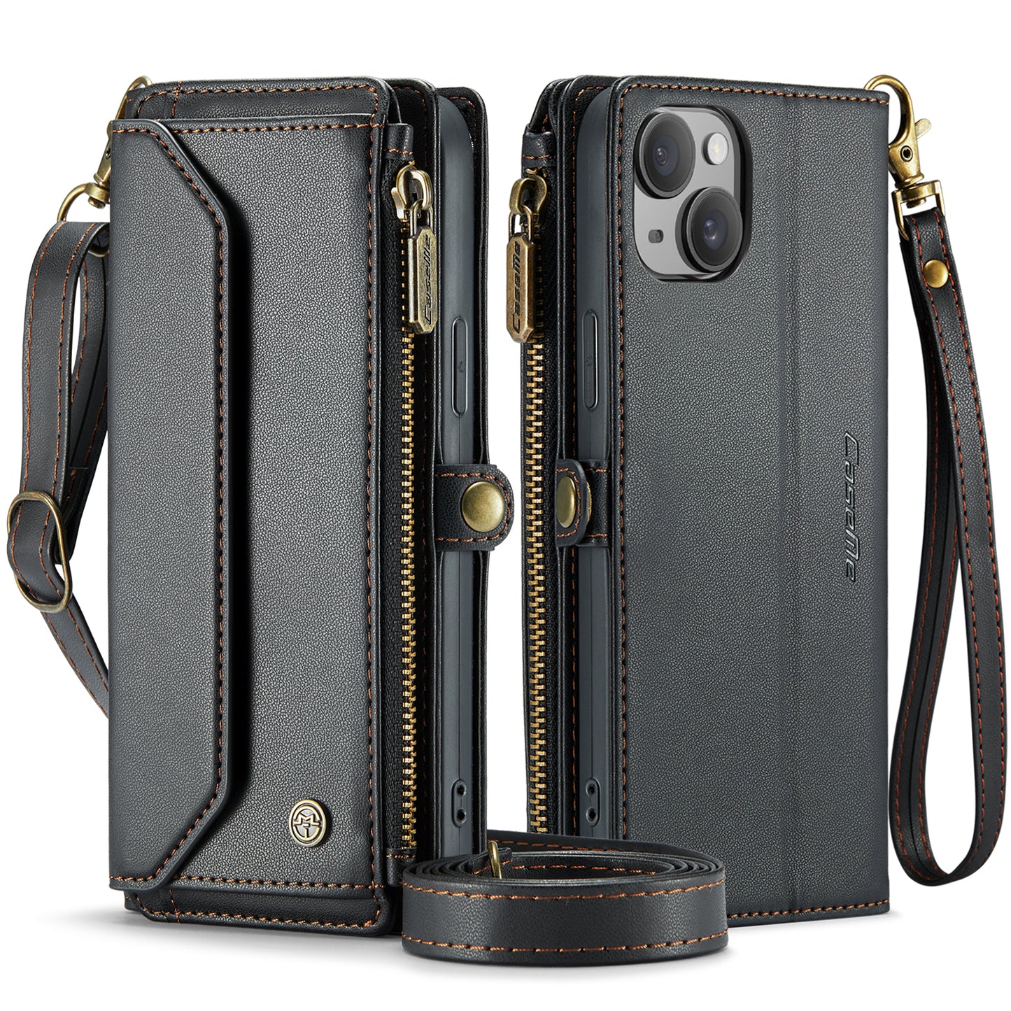 CASEME 3-in-1 Bag Crossbody iPhone 15 Plus Leather Case