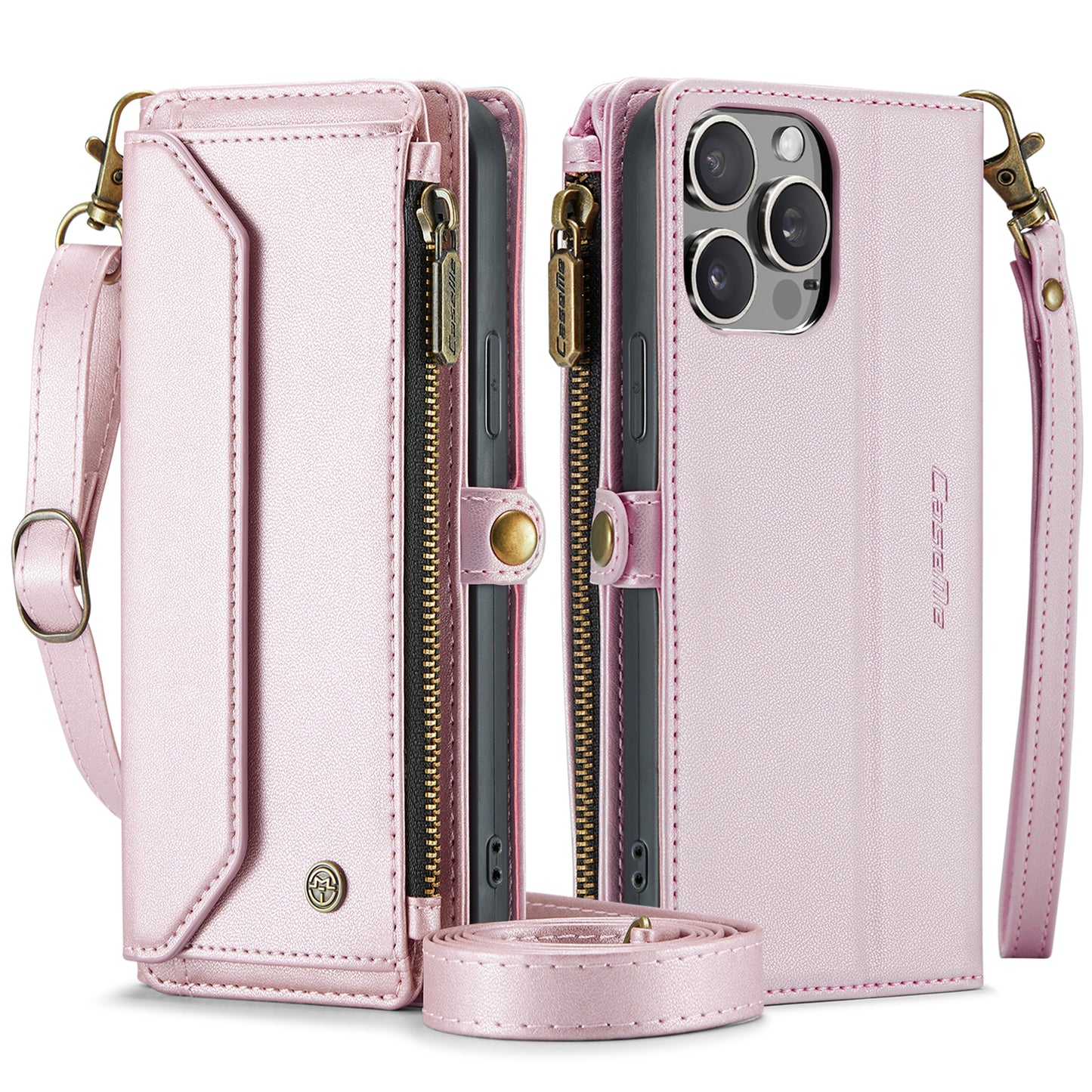 CASEME 3-in-1 Bag Crossbody iPhone 15 Pro Max Leather Case