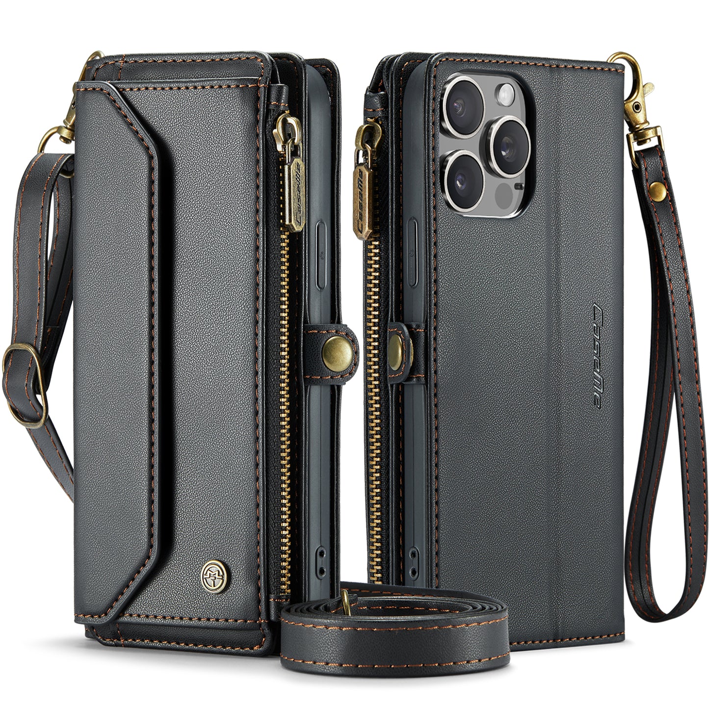 CASEME 3-in-1 Bag Crossbody iPhone 15 Pro Max Leather Case