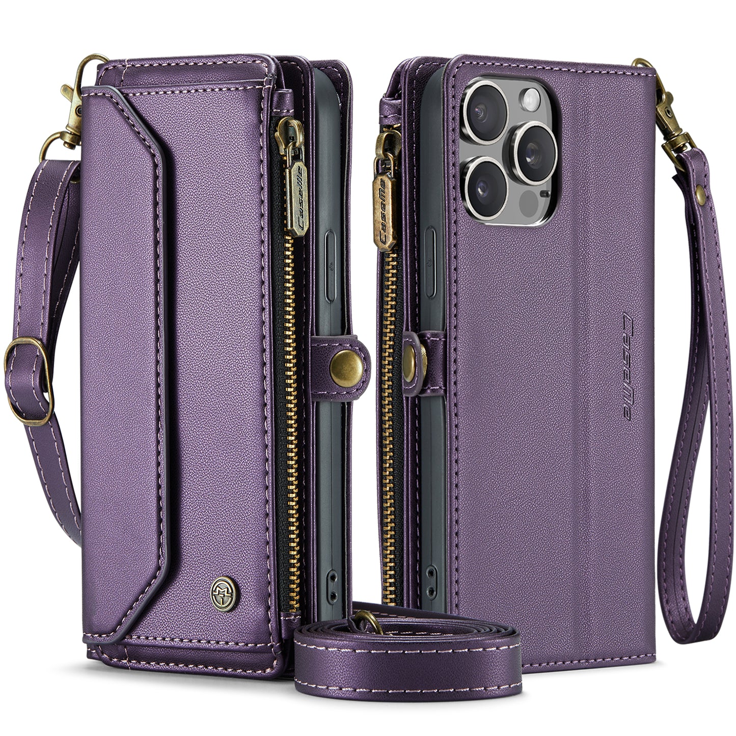 CASEME 3-in-1 Bag Crossbody iPhone 15 Pro Max Leather Case