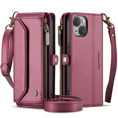 CASEME 3-in-1 Bag Crossbody iPhone 15 Leather Case