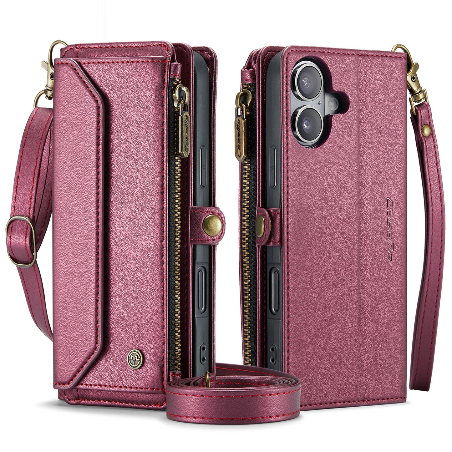 CASEME 3-in-1 Bag Crossbody iPhone 16 Plus Leather Case