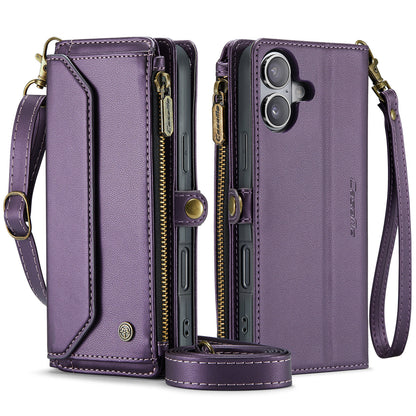 CASEME 3-in-1 Bag Crossbody iPhone 16 Plus Leather Case