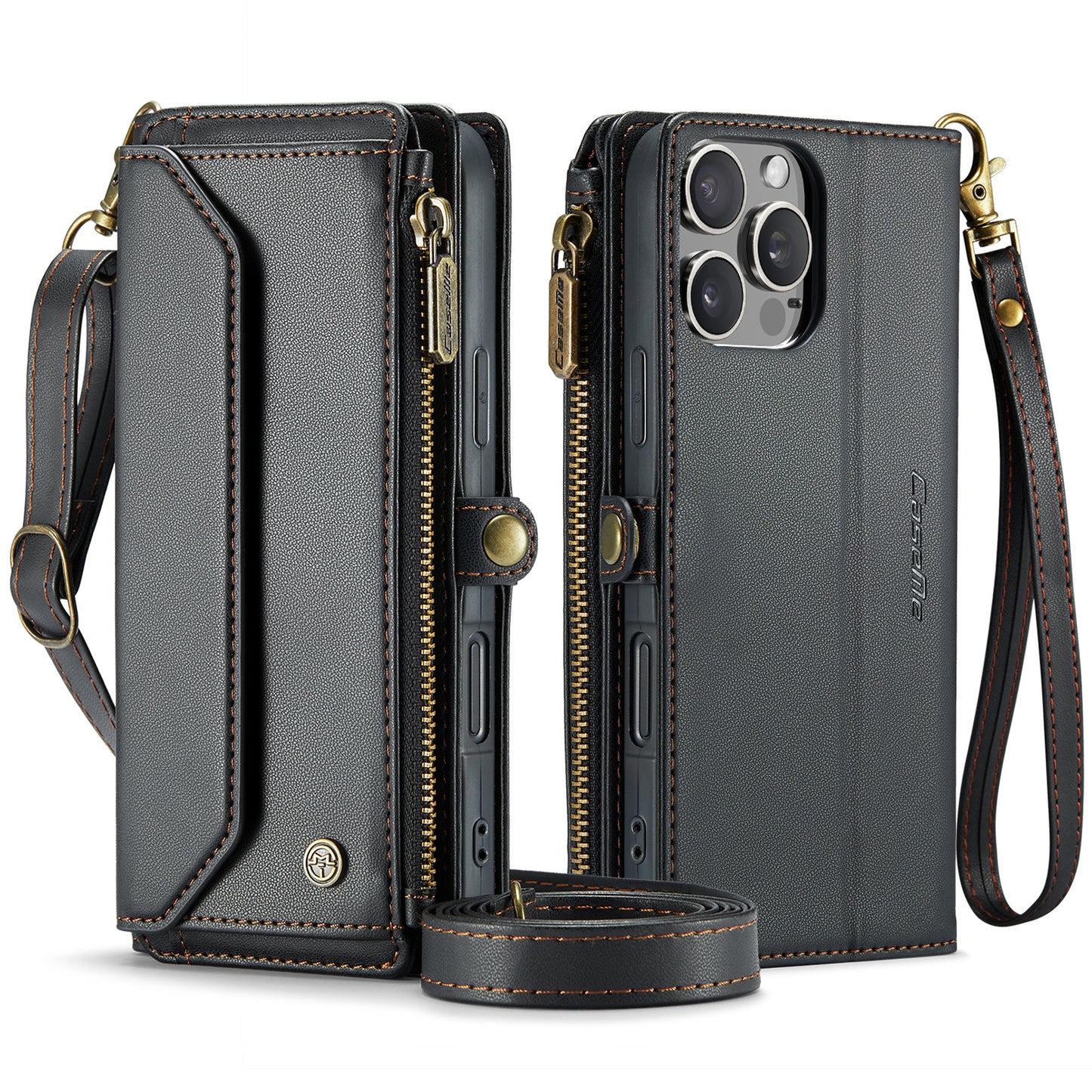 CASEME 3-in-1 Bag Crossbody iPhone 16 Pro Leather Case