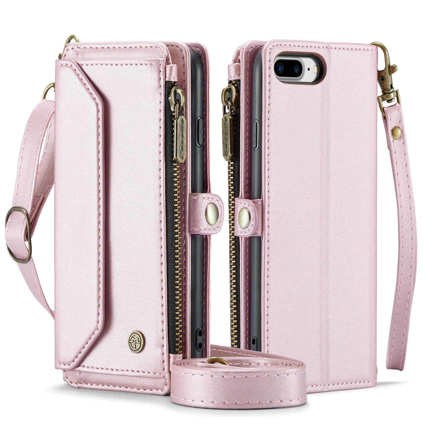 CASEME 3-in-1 Bag Crossbody iPhone 6 6s Plus Leather Case